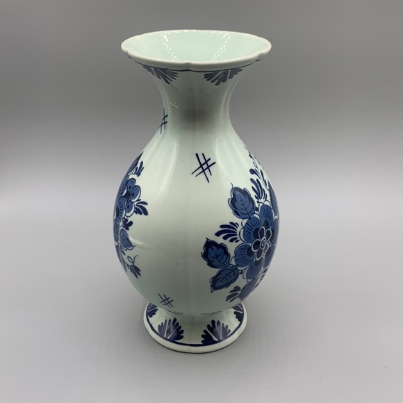 Vintage 1972 Blauw Delft Distel Hand-painted Vase Made in Holland - Picture 4 of 6